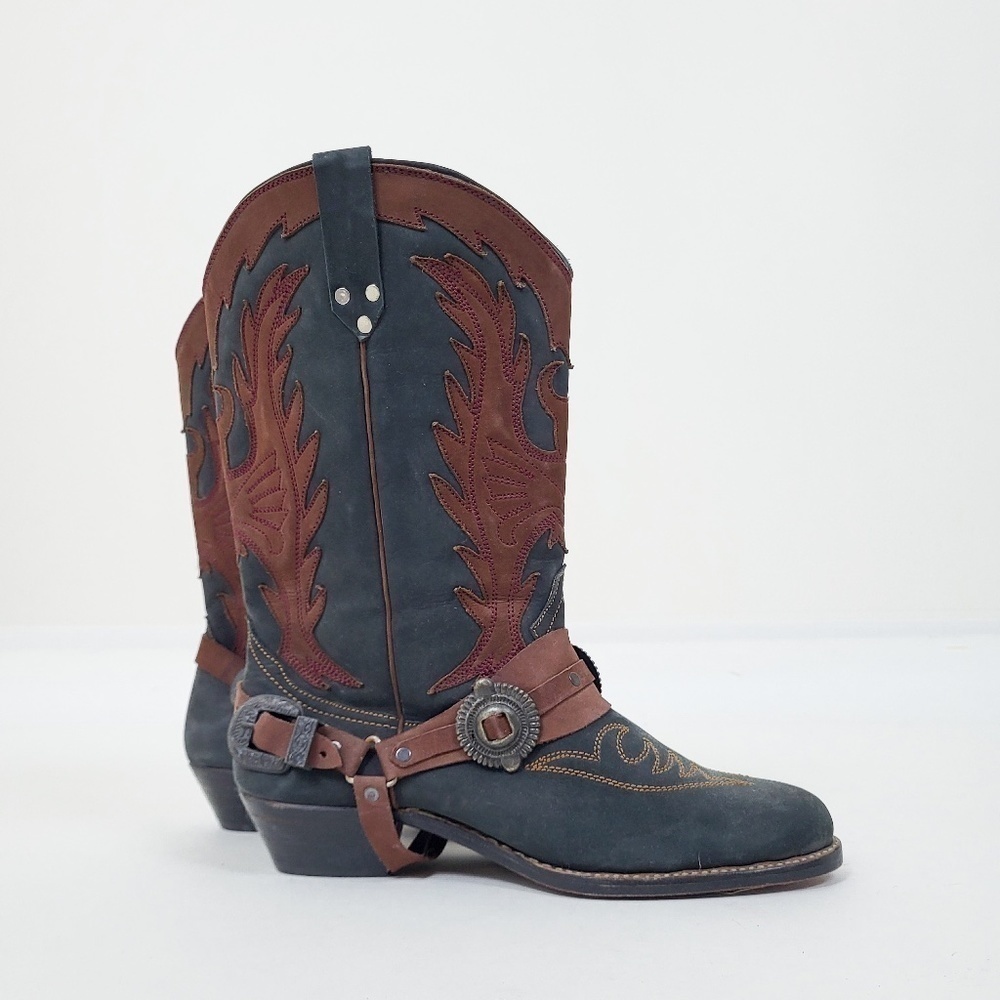 Vintage Two-Tone Cowboy Boots Size 10 Western 90s - Picture 6 of 12